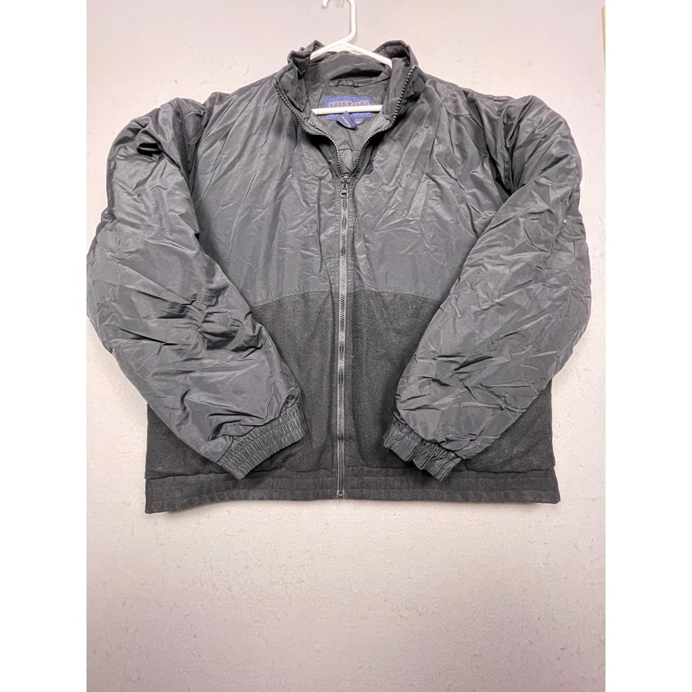Hilton Active Apparel Puffer Jacket Men XL Black Mixed Media Down Fill Excellent